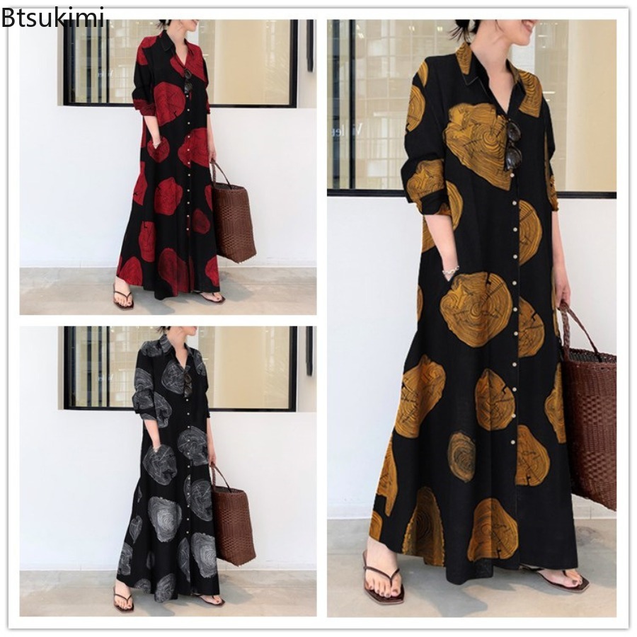 Casual Loose Linen Shirt Dress - 2026 женское платье-рубашка, свободное повседневное платье