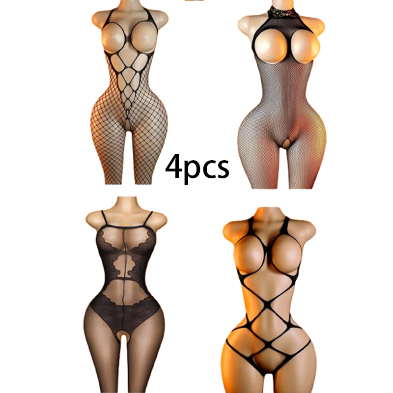 Lingerie - Комплект из 4 предметов: черное боди