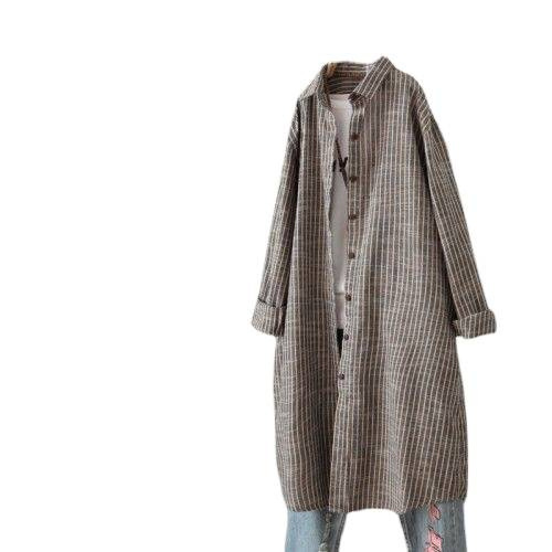 Винтажное хлопково-льняное пла – обзор и цена Casual Loose Linen Shirt Dress