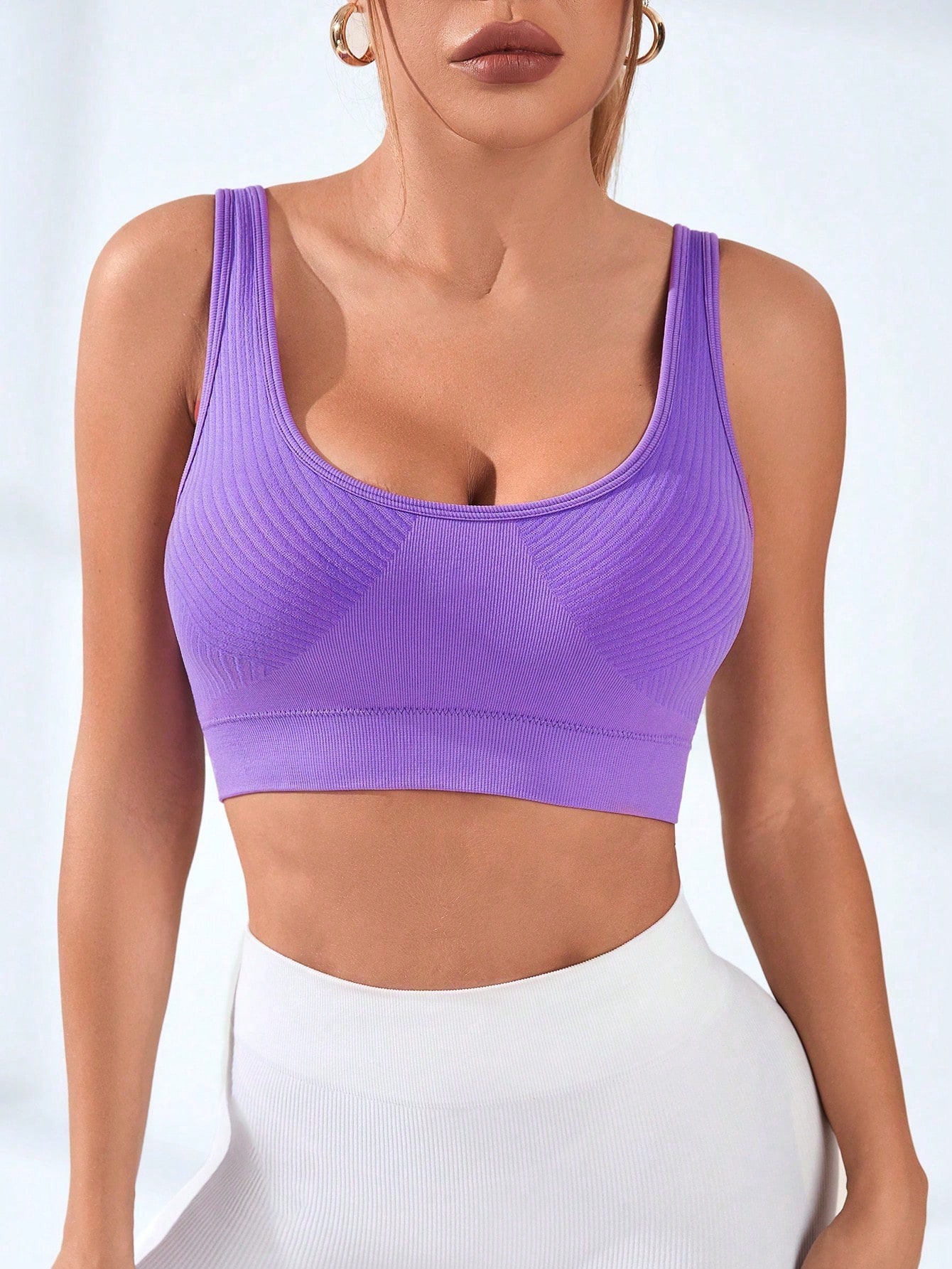 Женский спортивный бюстгальтер – обзор и цена Seamless Ribbed Workout Tank Top