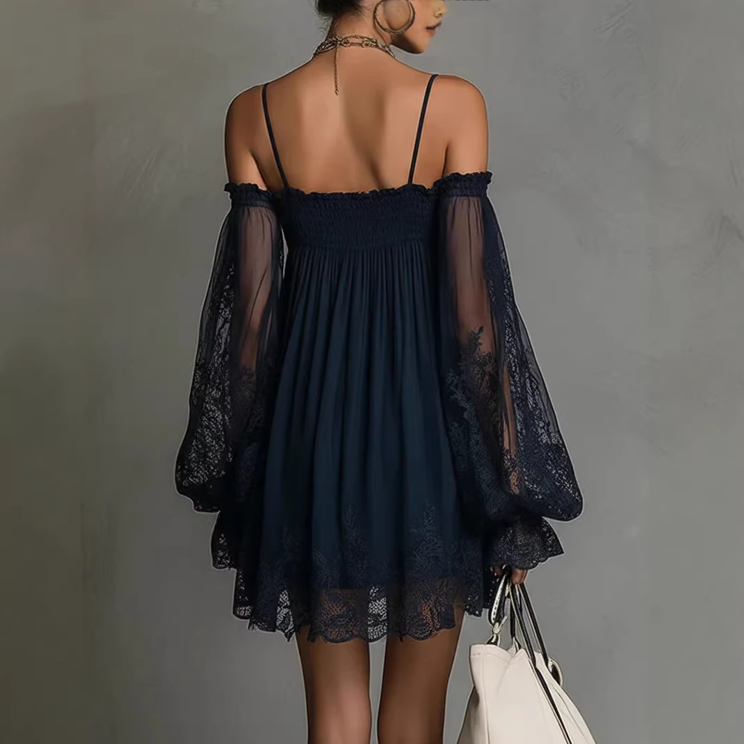Платье-мини с открытыми плечам – обзор и цена Off Shoulder Puff Sleeve Sundress