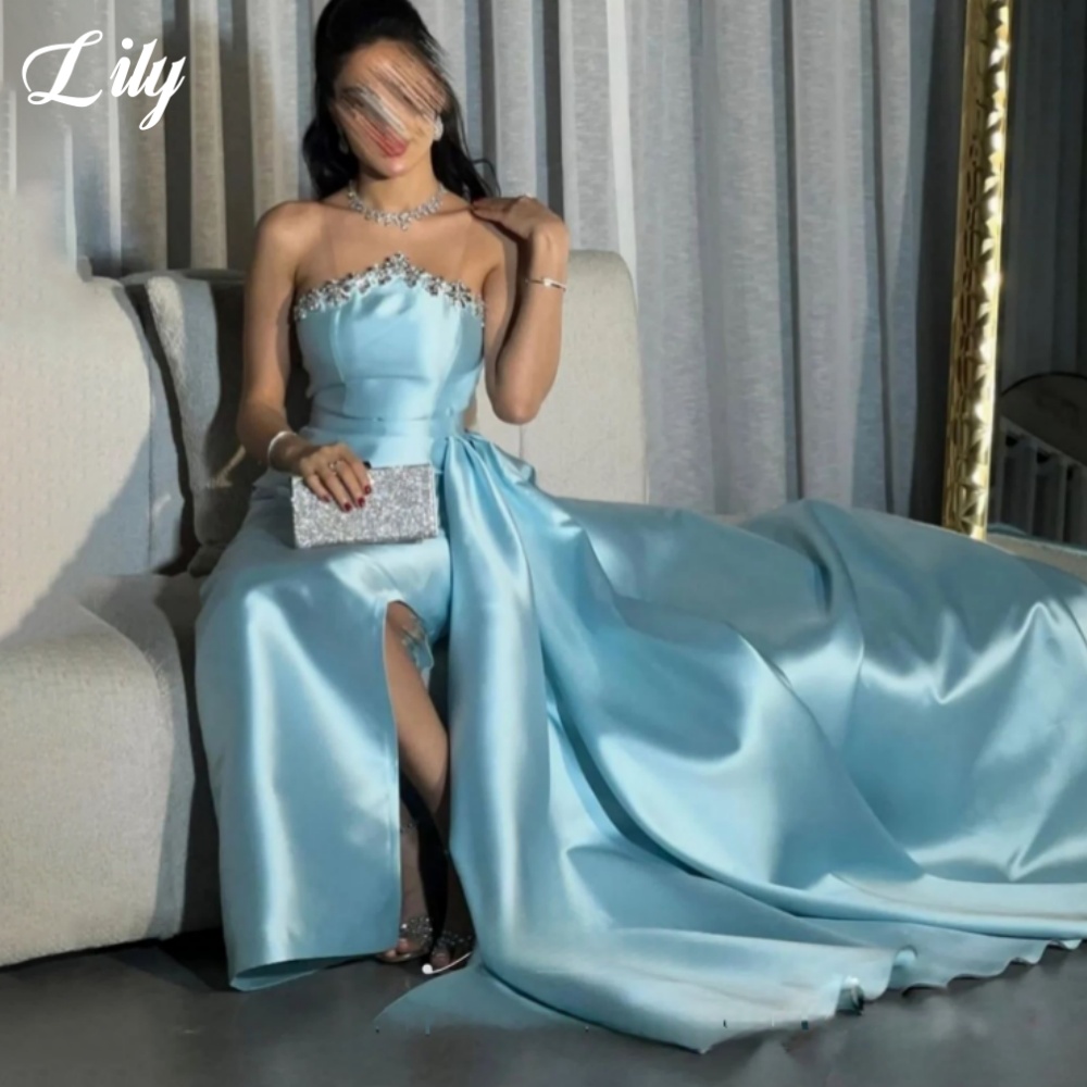 Элегантное вечернее платье син – обзор и цена Elegant Satin Evening Gown Split