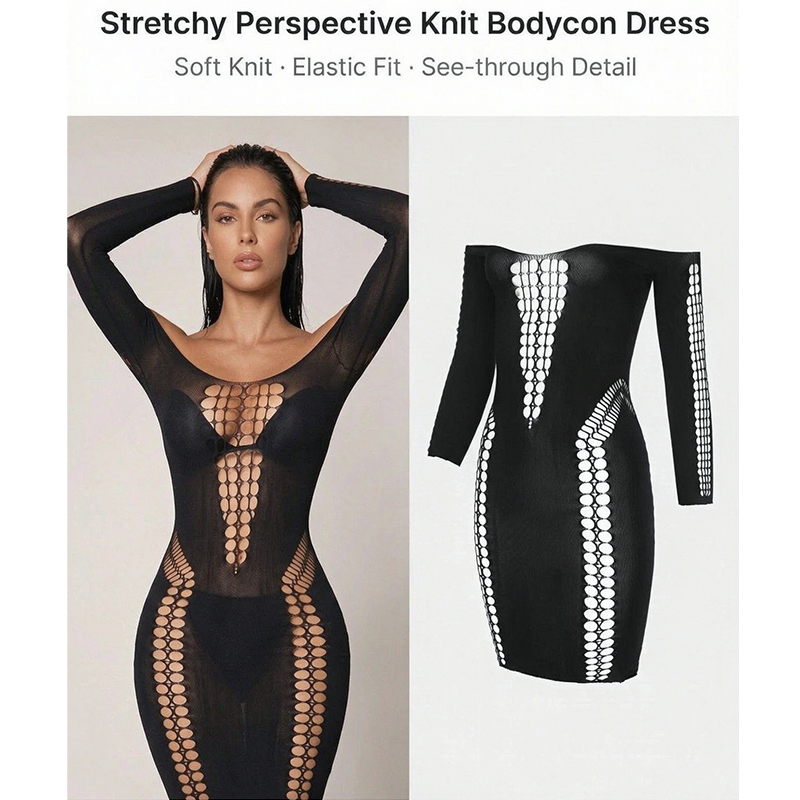 Женское пляжное платье из проз – обзор и цена Sexy Mesh Sheer Bodycon Dress