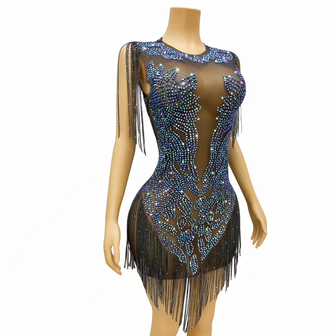 Элегантное женское вечернее пл – обзор и цена Sparkly Rhinestone Club Party Dress