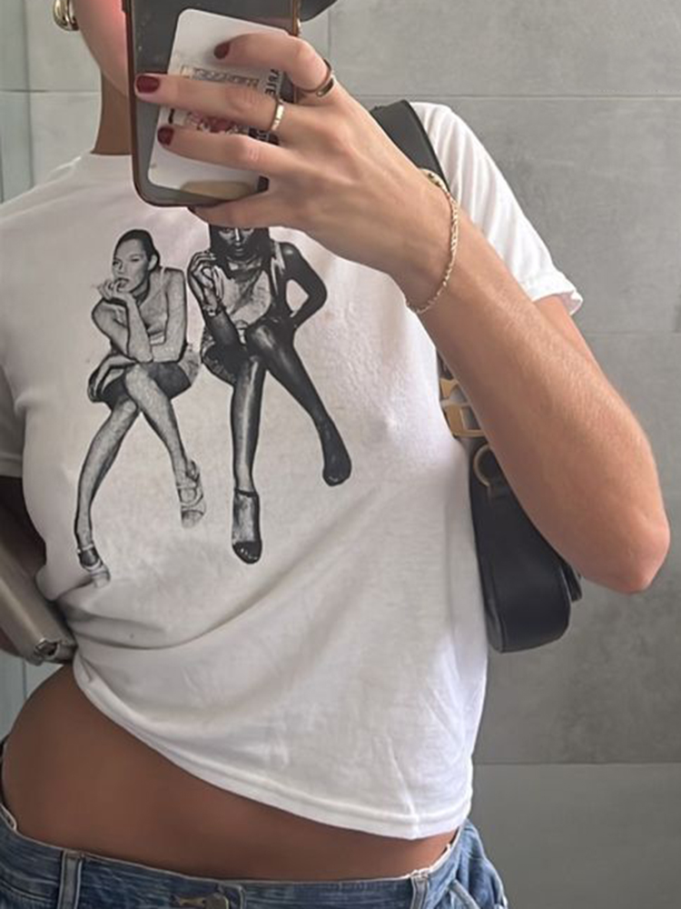 Футболка детская летняя с граф – обзор и цена Y2K Graphic Baby Tee Crop